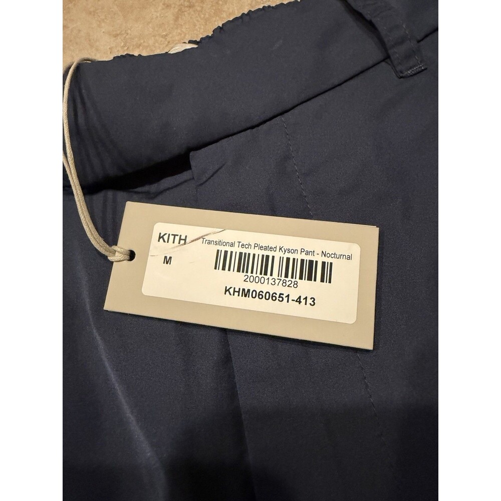 Kith Pants Mens Medium Nocturnal Blue Transitional Tech Pleated Kyson Lined NEW - Picture 4 of 10